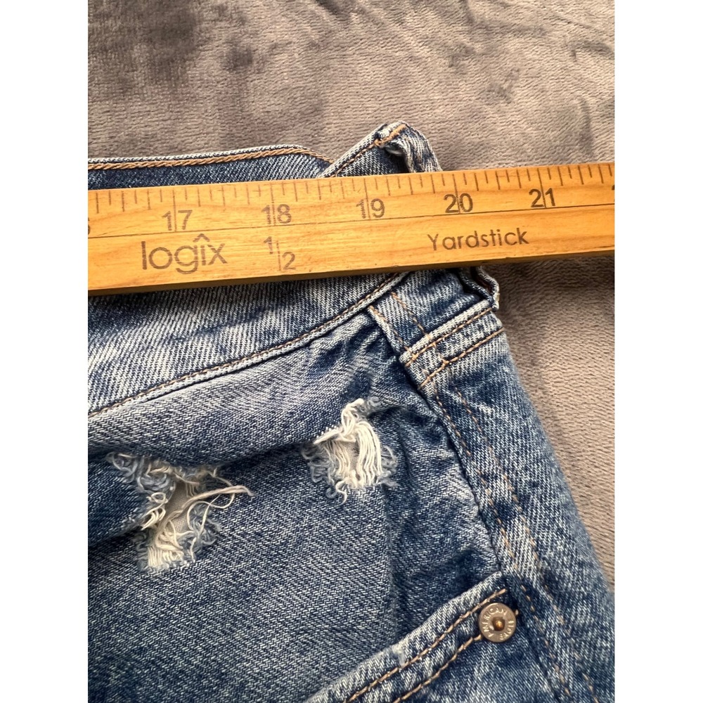 American Eagle Strigid Jeans Womens 18 Blue Excellent Distressed Straight Leg - Picture 4 of 11